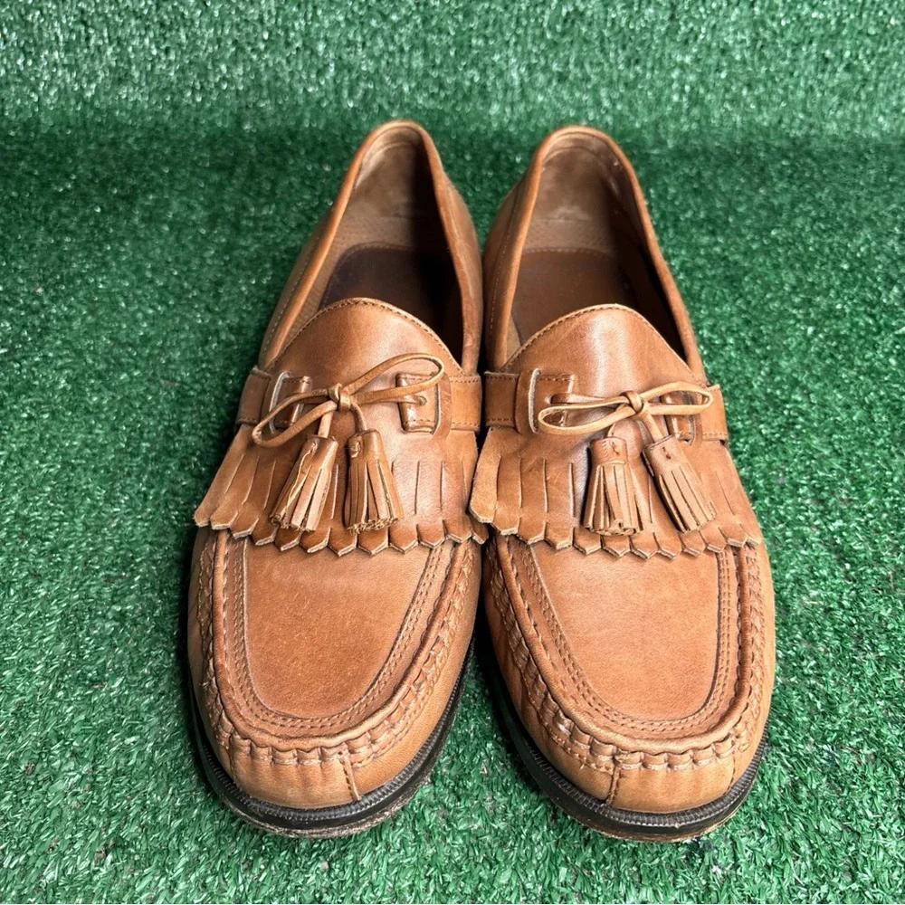 Johnston & Murphy Slip On Tassel Dress Loafers‎ Brown Mens Size 11.5 M